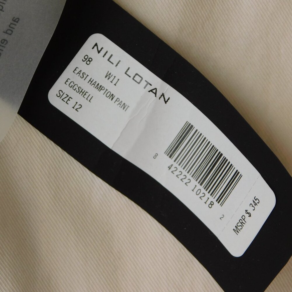 Nili Lotan East Hampton Frayed Cropped Pants | Eggshell | NWT | 12 - Picture 5 of 7